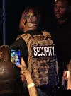 EXCLUSIVE: Kanye West wears a security vest and has 2020 shaved in his head as he rants and raves at his first campaign rally in South Carolina. 19 Jul 2020,Image: 545038705, License: Rights-managed, Restrictions: World Rights, Model Release: no, Credit line: MEGA / The Mega Agency / Profimedia