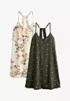 Next SLIP 2 PACK - REGULAR FIT - Noćna košulja - khaki floral - 40 eura