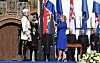 Zagreb, 150215. Markov trg. Svecana predsjednicka inauguracija novoizabrane predsjednice RH Kolinde Grabar Kitarovic na Trgu sv. Marka. Na fotografiji: Kolinda Grabar Kitarovic. Foto: HINA / pool / CROPIX