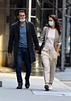New York, NY - Katie Holmes and boyfriend Emilio Vitolo Jr. are seen walking hand-in-hand after taking a ride in his red Pontiac from Katie’s Soho apartment all the way to Downtown’s Wall Street area. Emilio arrived at Katie’s apt to pick her up, but first Katie invited her Chef boyfriend to her apt where the couple spent half hour inside before going for a joyride in his red Pontiac. The Chef was a gentleman as Katie patiently waited for him to open the car door for her. The new couple were all smiles as they spent the day touring New York City. BACKGRID USA 21 SEPTEMBER 2020,Image: 559111927, License: Rights-managed, Restrictions: , Model Release: no, Credit line: BrosNYC / BACKGRID / Backgrid USA / Profimedia