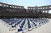 Pula, 280820. Sutra pocinje 67. Pulski filmski festival, po prvi puta (zbog korona pandemije) u terminu od 29.8. do 4. 9. Publici ce se u natjecateljskom programu predstaviti ukupno 16 filmova. U areni je ukupno 1500 mjesta i udaljena su od sljedecih 1,5 m. Foto: Goran Sebelic / CROPIX