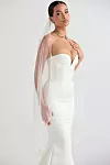 Simone white soft tulle veil - 130 eura