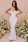 Esmee ivory draped strapless bridal gown - limited edition - 787 eura