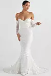 Isabelle white lace long sleeve bridal gown - 919 eura
