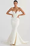 Giselle ivory satin strapless bridal gown - 853 eura