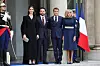 Princeza Rajwa Al Huessein, princ Hussein Bin Abdullah, Emmanuel Macron i Brigtte Macron ispred Elizejske palače