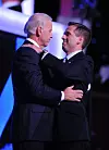Aug. 28, 2008 - Democratic Vice President Candidate Joe Biden embraces his son, Beau, before his speech to the Democratic National Convention in Denver, Colorado, Wednesday, August 27, 2008. (Olivier Douliery/Abaca Press/MCT),Image: 212458471, License: Rights-managed, Restrictions: , Model Release: no, Credit line: Olivier Douliery / Zuma Press / Profimedia
