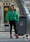 Zagreb, 020220. Trinjevac. Lijepo i suncano vrijeme izmamilo gradjane na setnju i terase kafica. Na fotografiji: Borna Rajic u setnji sa psom. Foto: Damjan Tadic / CROPIX