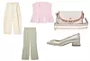 Pamučne hlače 25,99 € BERSHKA/ Hlače od viskoze i poliestera 22,99 € MANGO/ Kožnata torba Ara 58,99 € RODEA/ Kožnate cipele Tamaris 72,95 € RODEA
