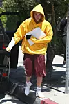 Beverly Hills, CA - Justin Bieber is out in Beverly Hills doing some promotional work for his Drew clothing brand. JB, who rocks a yellow Drew hoodie, hands out sheets of Drew stickers to fans and photographers in the 90210. BACKGRID USA 20 AUGUST 2019, Image: 466389972, License: Rights-managed, Restrictions: , Model Release: no, Credit line: TheHollywoodFix.com / BACKGRID / Backgrid USA / Profimedia