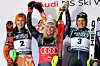 Mikaela Shiffrin slavila je s drugoplasiranom Petrom Vlhovom i trećeplasiranom Annom Swenn Larsson