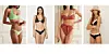 Minimalistički bikini Lisa Marie Fernandez 325 dolara/ underwired bikin ina točkice Oysho 149,90 + 99,90 kn/ bikini s gaćicama visokog struka Mara Hoffman 175 dolara/ bikini s bijelim detaljima Mango 169,90 kn + 129,90 kn