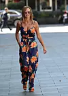 London, UNITED KINGDOM - Media personality Amanda Holden seen leaving the Global studios the Heart Radio Breakfast show wearing a gun pendant and Silk jumpsuit in London. *UK Clients - Pictures Containing Children Please Pixelate Face Prior To Publication*, Image: 514357686, License: Rights-managed, Restrictions: , Model Release: no, Credit line: BACKGRID / Backgrid UK / Profimedia