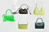 Neonski zelena torba Balenciaga (1490 eura) / vrećasta torbica maslinaste boje Reserved (139,90 kn) / torbica u obliku polumjeseca By Far (3800 kn) / duguljasta baguette torbica Mango (129,90 kn )/ torba s uzorkom aligatorske kože Balenciaga (1190 eura)