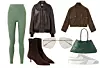 Tajice Lululemon/ Kožna jakna Khaite/ Čizmice Aquazzura/ Kožna jakna Massimo Dutti/ Naočale Jacques Marie Mage/ Torba Dragon Difussion/ Tenisice Dries Van Noten