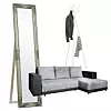 Ogledalo Rude 40x160cm srebrna ili bijela - 350 kn (Jysk) Trosjed s produžetkom Salby crna/siva - 2750 kn (Jysk) Samostojeća vješalica - 149 kn (Lesnina)