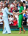 Na ovogodišnjem Wimbledonu izabrala je nude salonke Gianvito Rossi i zelenu kreaciju Rolanda Moureta