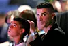LONDON, ENGLAND - NOVEMBER 12: Cristiano Ronaldo and son Cristiano Ronaldo Jr. watch on during the singles round robin match between Novak Djokovic of Serbia and John Isner of The United States during Day Two of the Nitto ATP Finals at The O2 Arena on November 12, 2018 in London, England. (Photo by Naomi Baker/Getty Images)