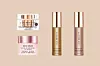 JLo Beauty That Big Screen Moisturizer with Broad Spectrum SPF 30 (51,52 eura)/JLo Beauty Beso Balm Ultra-Hydrating Lip Mask (17,70 eura)/ JLo Beauty That Star Filter Complexion Booster, Warm Bronze i Pink Champagne (36,33 eura)