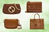 Tamnosmeđa torba Gucci (2650 eura)/Torbica za nošenje preko tijela Zara (29,95 eura)/Ručna torba Saint Laurent (2100 eura)/Smeđa kožna torba velika Saint Laurent (2500 eura)