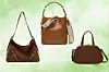 Smeđa torba sa zakovicama Givenchy (2050 eura)/Svijetlosmeđa vrećasta torba s prošivima Zara (25,95 eura)/Bowling torba Zara (29,95 eura)