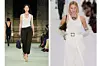 Lijevo: Bottega Veneta bijela potkošulja uz crne hlače i cipele na petu/ Desno: Acne Studios kolekcija predlaže tank top uz suknju visokog struka