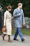 KING'S LYNN, ENGLAND - DECEMBER 25: Meghan Markle and Prince Harry attend Christmas Day Church service at Church of St Mary Magdalene on December 25, 2017 in King's Lynn, England. (Photo by Chris Jackson/Getty Images)