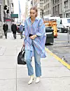 02/05/2020 EXCLUSIVE: Gigi Hadid is pictured stepping out in New York City. The 24 year old supermodel wore an oversized striped dress shirt, light blue jeans, and white heels., Image: 496629799, License: Rights-managed, Restrictions: Exclusive NO usage without agreed price and terms. Please contact sales@theimagedirect.com, Model Release: no, Credit line: TheImageDirect.com / The Image Direct / Profimedia