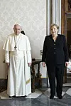 Bivša njemačka kancelarka Angela Merkel na susretu s papom Franjom 2021.