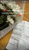 Nikolina Pišek od susjeda je dobila buket cvijeća i pismo koje joj je vratilo osmijeh na lice