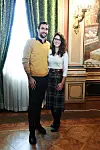 Zagreb, 181218. Hrvatski institut za povijest. Dodjela stipendija Zaklade Marin Cilic koje su namijene darovitim mladim sportasima, klasicnim glazbenicima i ucenicima (skolama) izvrsnim u prirodnim predmetima. Na fotografiji: Marin Cilic sa suprugom Kristinom Milkovic. Foto: Boris Kovacev / CROPIX