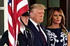 WASHINGTON, DC - SEPTEMBER 15: U.S. President Donald Trump and first lady Melania Trump wait for the arrival of Prime Minister of Israel Benjamin Netanyahu outside the West Wing of the White House September 15, 2020 in Washington, DC. Netanyahu is in Washington to participate in the signing ceremony of the Abraham Accords. (Photo by Alex Wong/Getty Images)