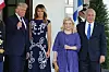 WASHINGTON, DC - SEPTEMBER 15: U.S. President Donald Trump (L) and First Lady Melania Trump welcome Prime Minister of Israel Benjamin Netanyahu (R) and his wife Sara Netanyahu to the White House before participating in the signing ceremony of the Abraham Accords on the South Lawn of the White House September 15, 2020 in Washington, DC. Witnessed by President Trump, Prime Minister Netanyahu will sign a peace deal with the UAE and a declaration of intent to make peace with Bahrain. (Photo by Alex Wong/Getty Images)