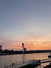 Zalazak sunca na šetnici uz Dunav
