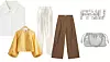Bijela traper košulja COS/ Bluza & Other Stories/ Hlače Cambio/ Hlače COS, Kopča za kosu Miu Miu/ Torbica Loewe