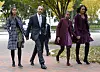 WASHINGTON, DC - OCTOBER 27: U.S. President Barack Obama walks with his wife Michelle Obama (R) and two daughters Malia Obama (L) and Sasha Obama (2R) through Lafayette Park to St John's Church to attend service October 27, 2013 in Washington, DC. Obama is scheduled to travel to Boston this week. (Photo by Shawn Thew-Pool/Getty Images)