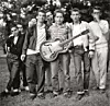 In this handout photo received by AFP on August 22, 2019, Bob Dylan (Bobby Zimmerman)(C) looks on during a photo taken in 1957 at Herzl camp. From Bob Dylan's first hard-driving blues number at summer camp to the rollicking Rolling Thunder Revue concert tour, the legendary musician's childhood best friend had a front row seat to the action. Now Louie Kemp has released a backstage pass of sorts into the mythology of Dylan, in the form of a memoir released this week, dishing on everything from the folk hero's Passover Seder meal with Marlon Brando to his own food fight at a Chinese restaurant with Joan Baez. The duo first met in northern Wisconsin in 1953, when Dylan was still Bobby Zimmerman, 12 years old, his guitar already attached as if a limb., Image: 467118624, License: Rights-managed, Restrictions: RESTRICTED TO EDITORIAL USE - MANDATORY CREDIT