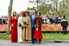 Dokkum, The Netherlands, 2026-04-27 11:07:46 DOKKUM, 27-04-2026, Dokkum City Centre King Willem-Alexander, Queen Maxima with their daughters Princess Amalia, Princess Alexia and Princess Ariane during King s Day 2026 in Dokkum