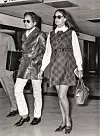 2nd September 1969: American electric folk hero Bob Dylan (born Robert Zimmerman 1941 - ) arriving at an airport with his wife Sara. (Photo by Evening Standard/Getty Images)