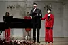 Tarik Filipović i Marcela Medved u Hrvatskom glazbenom zavodu gdje je obilježen Dan crvenih haljina