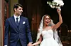 Bale, 210718. Vjencanje Franke Batelic i Vedrana Corluke u malom istarskom gradicu Bale. Na fotografiji: Vedran Corluka i Franka Batelic. Foto: Goran Sebelic / CROPIX