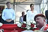 Sinj, 090820. 305. Sinjska alka, tradicionalna viteska igra kojom se slavi pobjeda nad osmanlijskim osvajacima od 14. kolovoza 1715. godine odrzava se u Sinju. Na fotografiji: Andrej Plenkovic i Ana Maslac Plenkovic. Foto: Tom Dubravec / CROPIX
