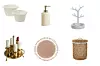 Košare s ručkama; Mango Home (99,90 kn)/Bež dozator od mramora; Zara Home (199 kn)/Stalak za nakit Tomasucci Tree; Bonami (319 kn)/Metalni stalak za ruževe; H&M Home (90 kn)/Okrugli tepih za kupaonicu; H&M Home (179 kn)/Košara za pohranu; Sinsay (199,90 kn)