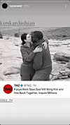 Kanye je na Instagram Storyju objavio fotografiju na kojoj ljubi bivšu suprugu.