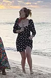 ANGUILLA, UNITED KINGDOM - *PREMIUM-EXCLUSIVE* - *DO NOT USE UNLESS FEE AGREED* *PICTURES TAKEN ON 02 JAN 2020* British Singer Adele shows off dramatic weight loss while pictured with Harry Styles and Tv presenter James Corden on Holiday together in Anguilla! The superstar singer was seen at Blanchard's beach shack on Meads Bay beach along with her security guard and a large group of friends, the group had lunch together and sang songs until sunset. Adele looked in great spirits as she enjoyed drinks on the beach and showed off her slimmer figure in pattern dress and red Neck scarf! BACKGRID UK 7 JANUARY 2020, Image: 491449260, License: Rights-managed, Restrictions: , Model Release: no, Credit line: JOE BROWN / BACKGRID / Backgrid UK / Profimedia