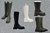 Gumene čizme Stradivarius (379,90 kn)/ čizme u Chelsea stilu Uterque (1390 kn)/ bijele gumene čizme Stradivarius (379,90 kn)/ čizme s pstavom Prada (1133 eura)/ gumene ravne čizme Bershka (379,90 kn)