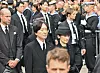 Britanski princ William, princ od Walesa, Fumihito, japanski prijestolonasljednik, i Kiko, japanska prijestolonasljednica, hodaju u kraljevskoj povorci tijekom prijenosa lijesa preminulog norveškog kralja Haralda V. iz kapele Kraljevske palače do katedrale u Oslu
