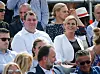 ZADAR, CROATIA - SEPTEMBER 15: Kolinda Grabar Kitarovic (R) the President of Croatia and her husband Jakov Kitarovic (L) during day two of the Davis Cup World Group semi final doubles match between Croatia and USA at Visnjik sport center on September 15, 2018 in Zadar, Croatia. (Photo by Srdjan Stevanovic/Getty Images)