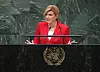 NEW YORK, NY - SEPTEMBER 26: President of Croatia Kolinda Grabar-Kitarovic addresses the United Nations General Assembly on September 26, 2018 in New York City. World leaders are gathered for the 73rd annual meeting at the UN headquarters in Manhattan. (Photo by John Moore/Getty Images)