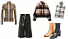Dolčevita Burberry; Matches Fashion (490 eura)/ kožne bermude Saint Laurent; My Theresa (2990 eura)/ karirana jakna Zara (299,90 kn)/ gležnjače od veganske kože Z_Code_Z; Asos (39 funti)/ parfem Burberry; Douglas (579 kn)